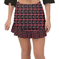 Grill Blocks Fishtail Mini Chiffon Skirt by Sparkle