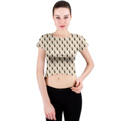 Digital  Design Crew Neck Crop Top by Sparkle