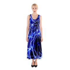 Lines Flash Light Mystical Fantasy Sleeveless Maxi Dress by Dutashop