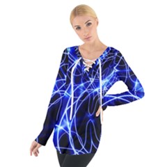 Lines Flash Light Mystical Fantasy Tie Up Tee by Dutashop