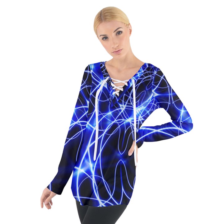 Lines Flash Light Mystical Fantasy Tie Up Tee