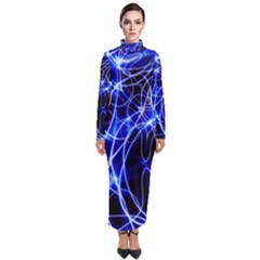 Lines Flash Light Mystical Fantasy Turtleneck Maxi Dress