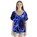 Lines Flash Light Mystical Fantasy V-Neck Flutter Sleeve Top View1