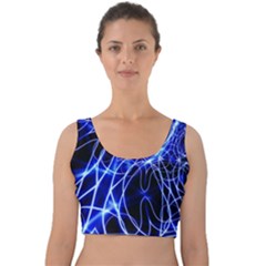 Lines Flash Light Mystical Fantasy Velvet Crop Top