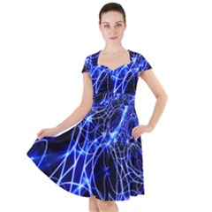 Lines Flash Light Mystical Fantasy Cap Sleeve Midi Dress by Dutashop