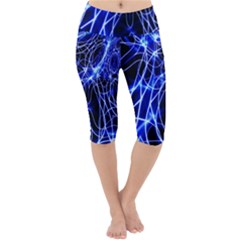 Lines Flash Light Mystical Fantasy Lightweight Velour Cropped Yoga Leggings