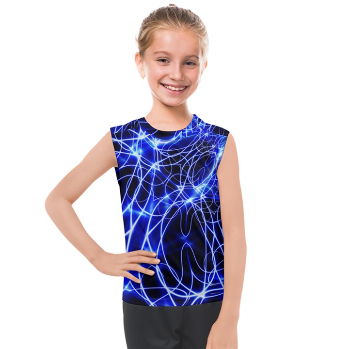 Lines Flash Light Mystical Fantasy Kids  Mesh Tank Top