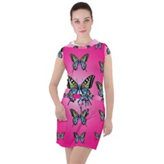 Butterfly Drawstring Hooded Dress