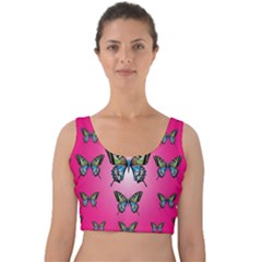 Butterfly Velvet Crop Top