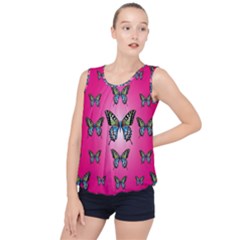 Butterfly Bubble Hem Chiffon Tank Top