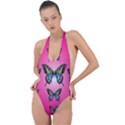 Butterfly Backless Halter One Piece Swimsuit View1