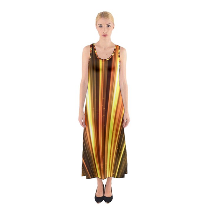 Energy Flash Futuristic Glitter Sleeveless Maxi Dress