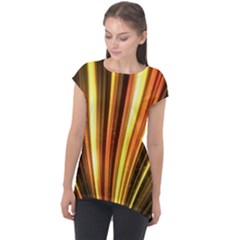 Energy Flash Futuristic Glitter Cap Sleeve High Low Top by Dutashop