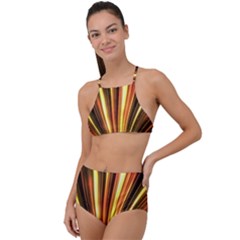 Energy Flash Futuristic Glitter High Waist Tankini Set by Dutashop