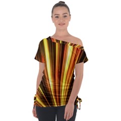 Energy Flash Futuristic Glitter Tie-up Tee