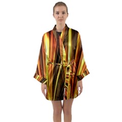 Energy Flash Futuristic Glitter Long Sleeve Satin Kimono by Dutashop