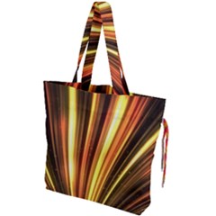 Energy Flash Futuristic Glitter Drawstring Tote Bag by Dutashop