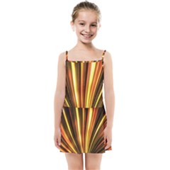 Energy Flash Futuristic Glitter Kids  Summer Sun Dress by Dutashop