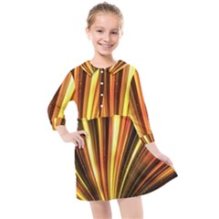 Energy Flash Futuristic Glitter Kids  Quarter Sleeve Shirt Dress