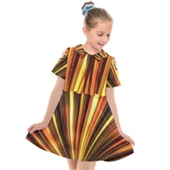 Energy Flash Futuristic Glitter Kids  Short Sleeve Shirt Dress