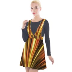 Energy Flash Futuristic Glitter Plunge Pinafore Velour Dress by Dutashop