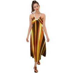 Energy Flash Futuristic Glitter Halter Tie Back Dress  by Dutashop