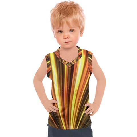 Energy Flash Futuristic Glitter Kids  Sport Tank Top by Dutashop