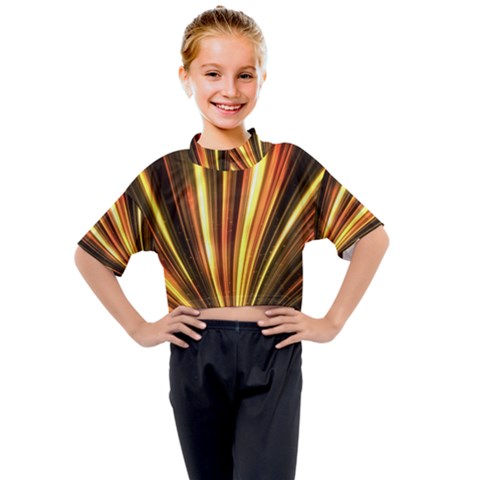 Energy Flash Futuristic Glitter Kids Mock Neck Tee by Dutashop