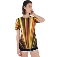 Energy Flash Futuristic Glitter Perpetual Short Sleeve T-shirt by Dutashop