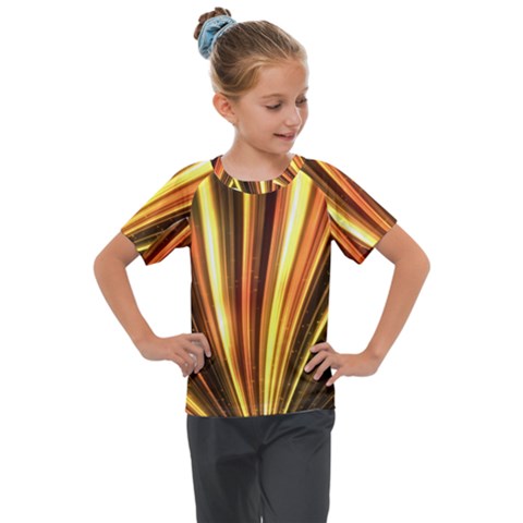 Energy Flash Futuristic Glitter Kids  Mesh Piece Tee by Dutashop