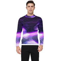 Illustration Scene Blue Men s Long Sleeve Rash Guard by Dutashop