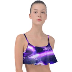 Illustration Scene Blue Frill Bikini Top