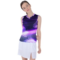 Illustration Scene Blue Women s Sleeveless Sports Top