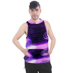 Illustration Scene Blue Men s Sleeveless Hoodie