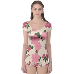 Floral Vintage Flowers Boyleg Leotard 