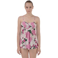 Floral Vintage Flowers Babydoll Tankini Set by Dutashop