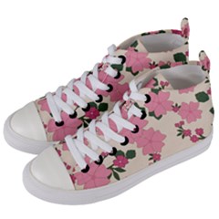 Floral Vintage Flowers Women s Mid-top Canvas Sneakers