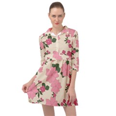 Floral Vintage Flowers Mini Skater Shirt Dress by Dutashop