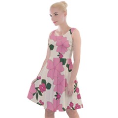 Floral Vintage Flowers Knee Length Skater Dress