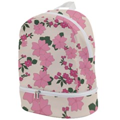 Floral Vintage Flowers Zip Bottom Backpack