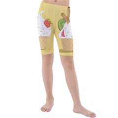 Ice Cream Dessert Summer Kids  Mid Length Swim Shorts by Dutashop