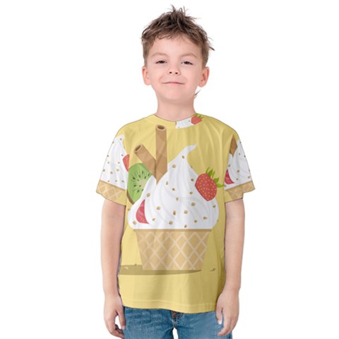 Ice Cream Dessert Summer Kids  Cotton Tee by Dutashop