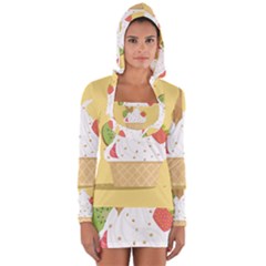 Ice Cream Dessert Summer Long Sleeve Hooded T-shirt by Dutashop