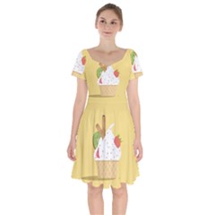 Ice Cream Dessert Summer Short Sleeve Bardot Dress by Dutashop