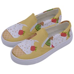 Ice Cream Dessert Summer Kids  Canvas Slip Ons by Dutashop