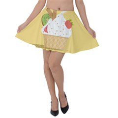 Ice Cream Dessert Summer Velvet Skater Skirt by Dutashop