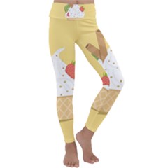 Ice Cream Dessert Summer Kids  Lightweight Velour Classic Yoga Leggings by Dutashop