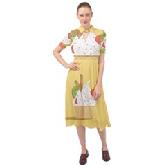 Ice Cream Dessert Summer Keyhole Neckline Chiffon Dress by Dutashop