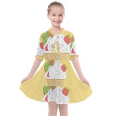 Ice Cream Dessert Summer Kids  All Frills Chiffon Dress by Dutashop