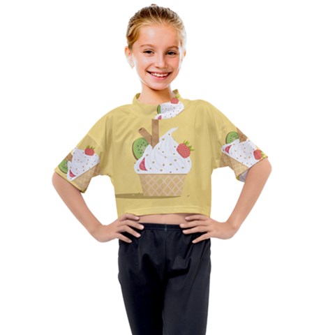 Ice Cream Dessert Summer Kids Mock Neck Tee by Dutashop